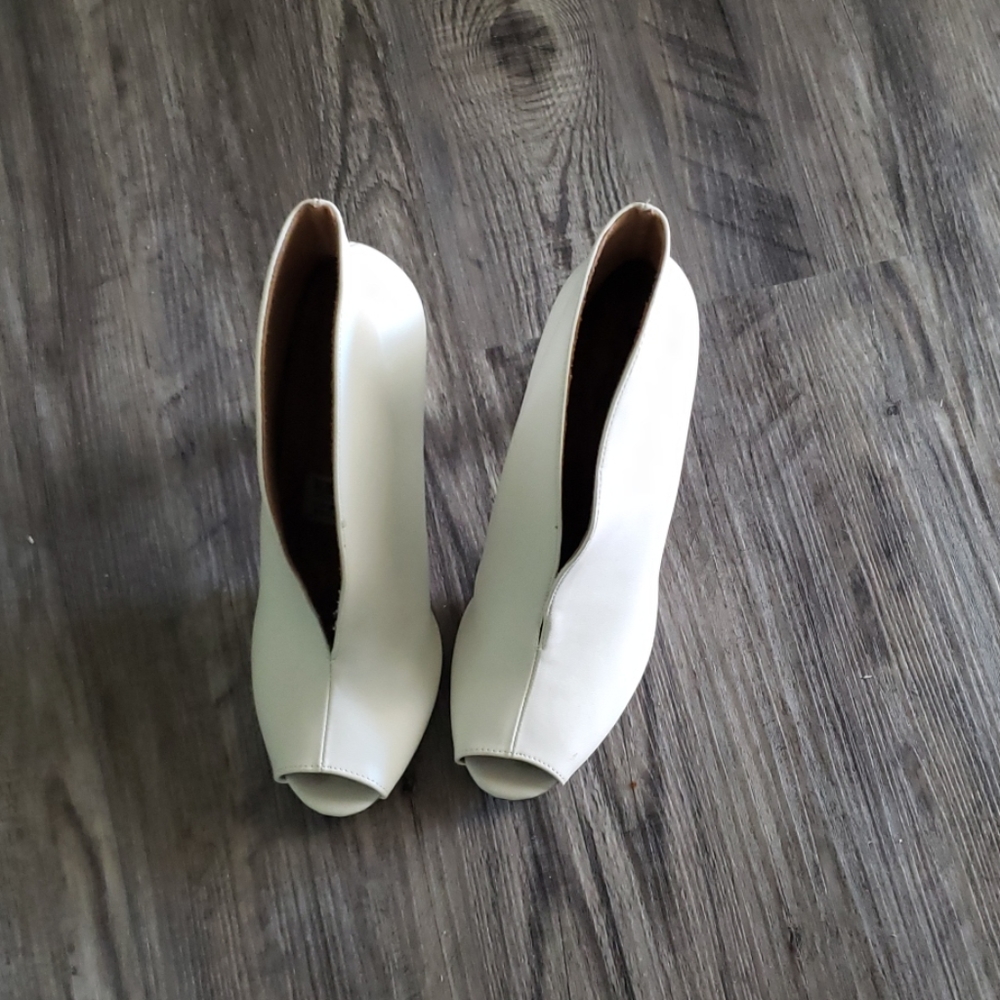 White open toe boot